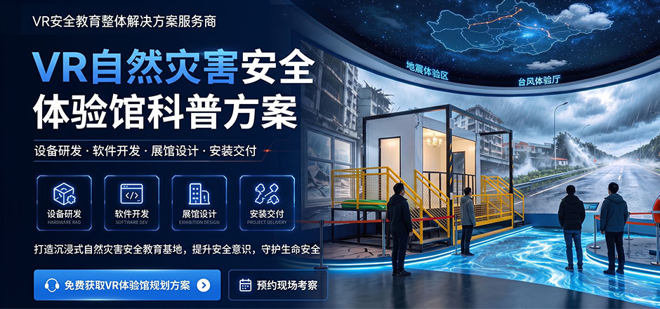 自然灾害VR应急演练系统|地震、洪水、台风地质灾害科普方案